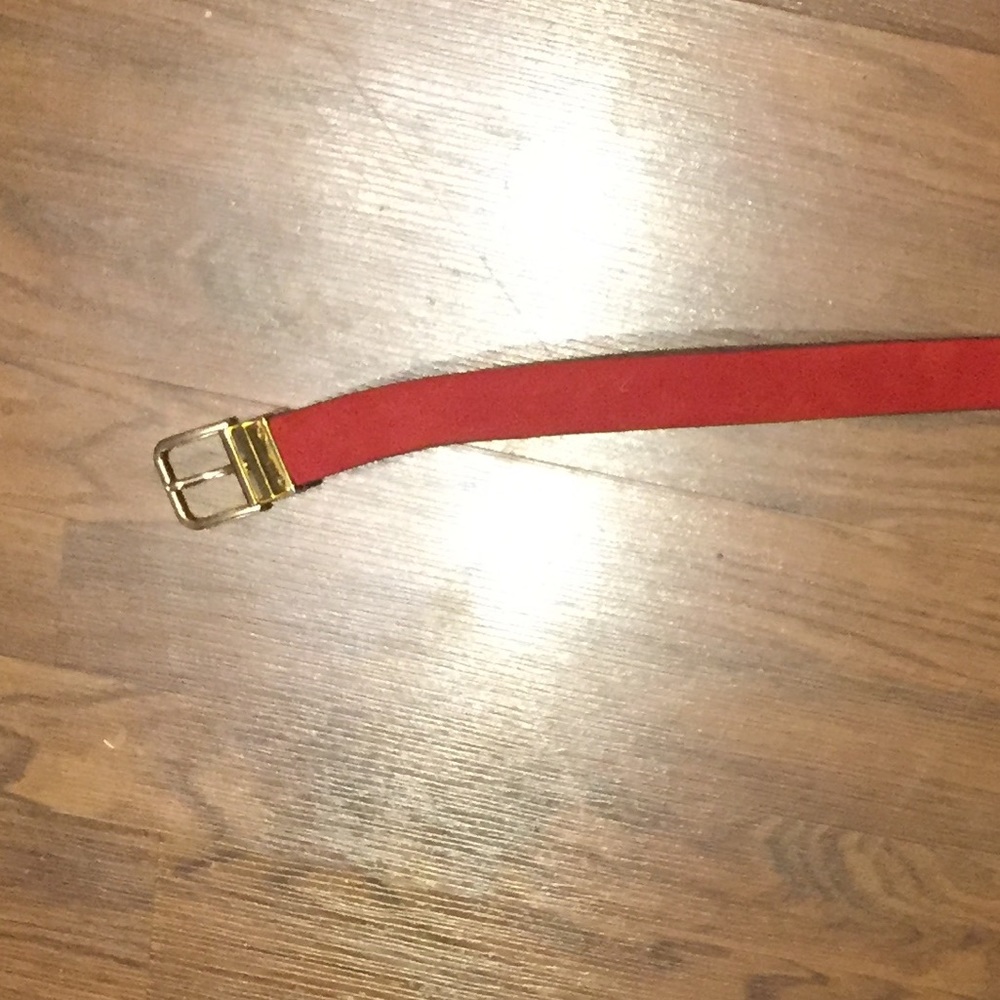 Red leather and  suede belt American apparel